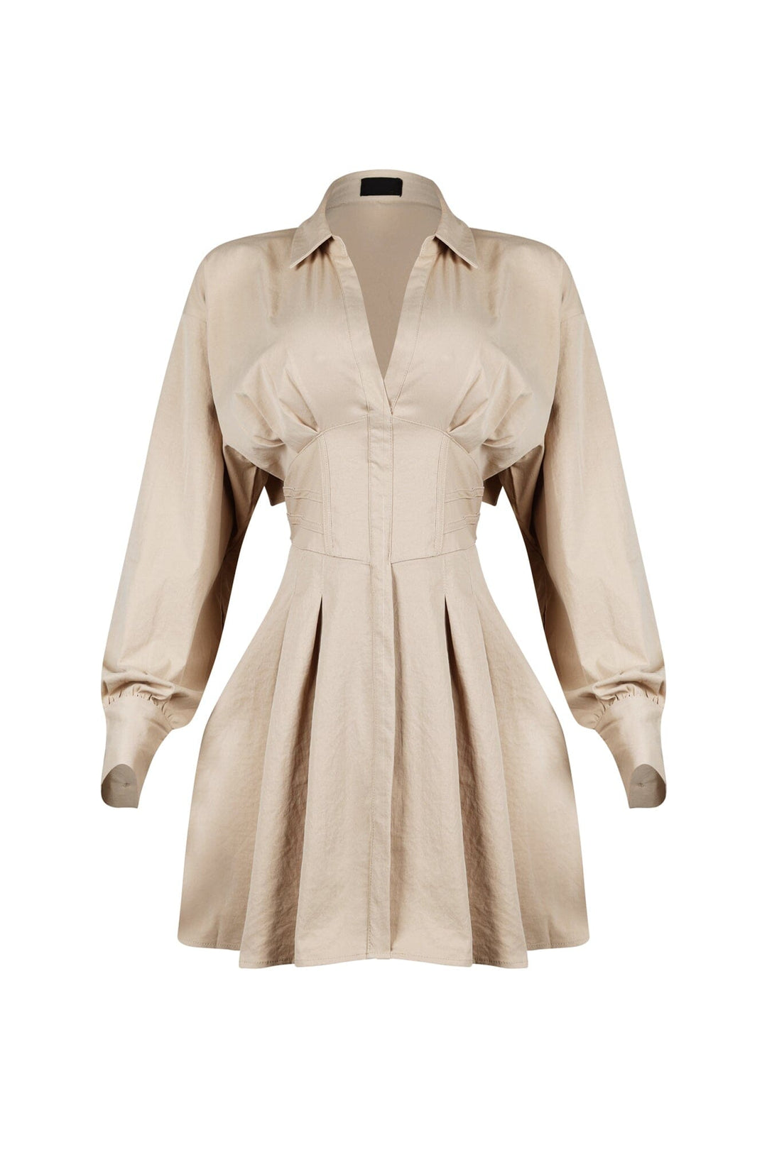 Tensioned Back Corset Shirt Mini Dress