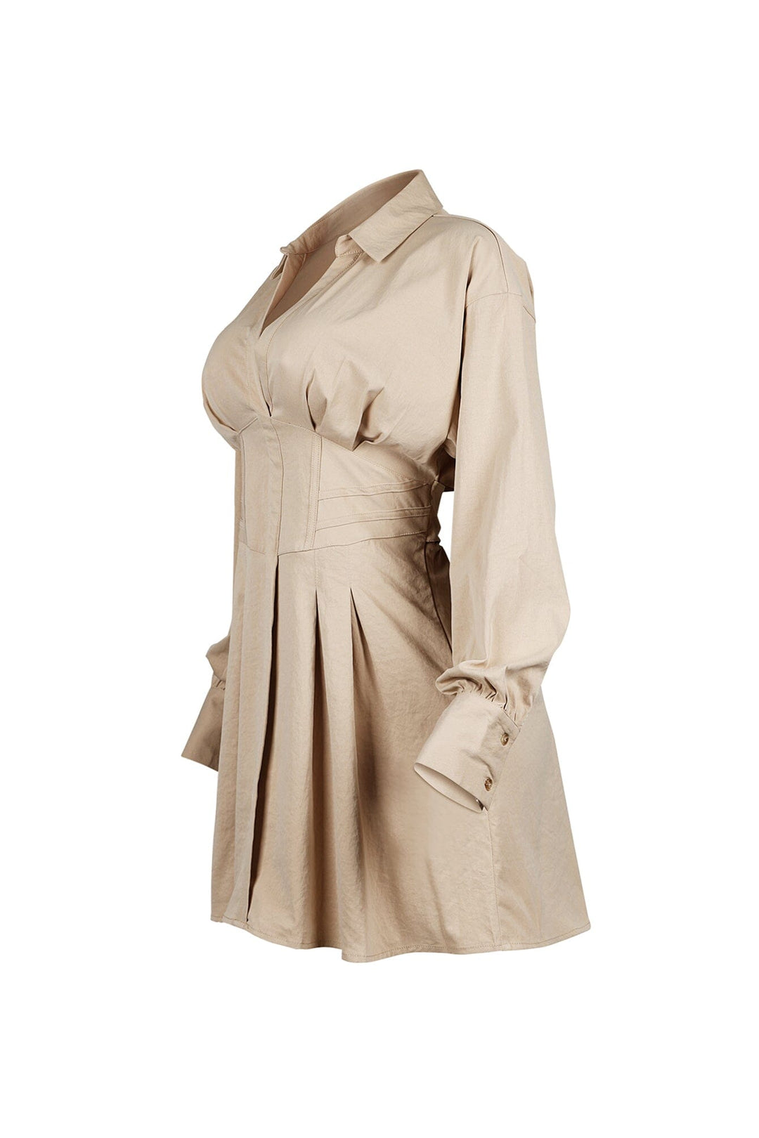 Tensioned Back Corset Shirt Mini Dress