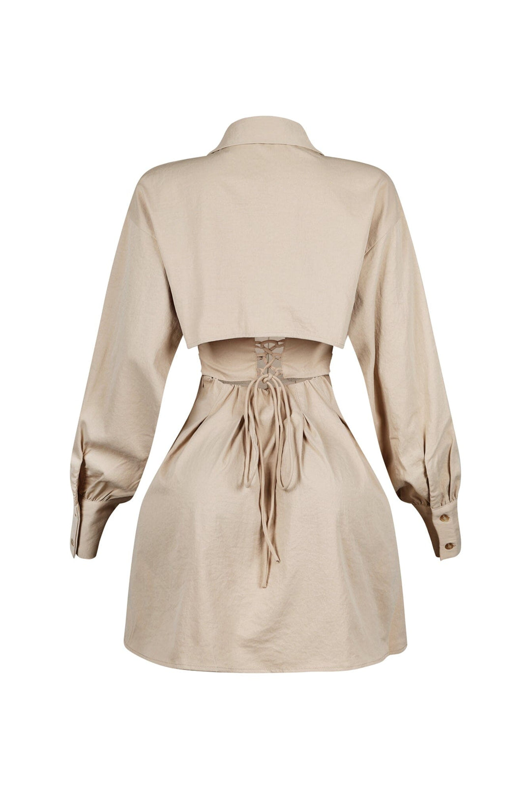 Tensioned Back Corset Shirt Mini Dress