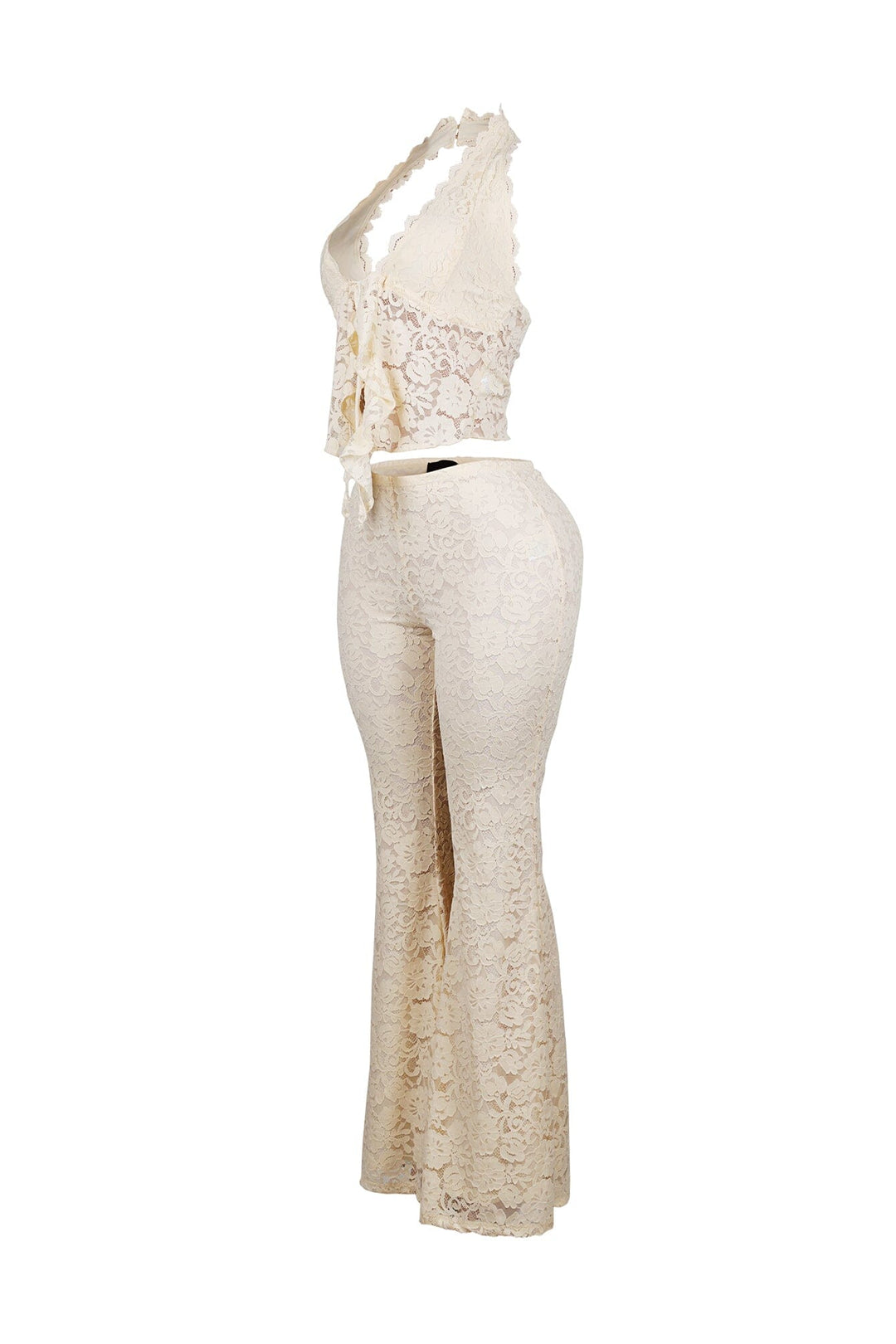 Refined Flare Duo Lace Top &amp; Pants SET
