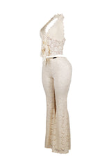 Refined Flare Duo Lace Top &amp; Pants SET