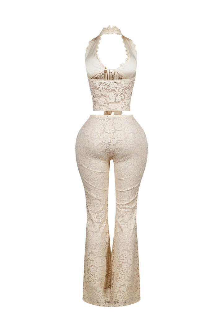 Refined Flare Duo Lace Top &amp; Pants SET