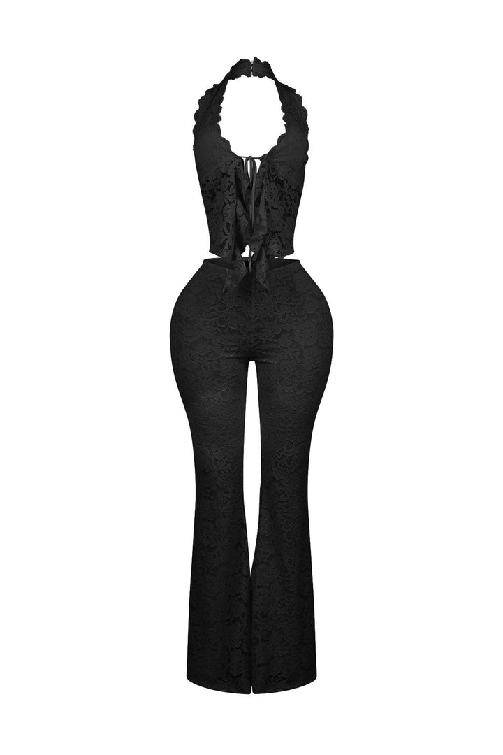 Refined Flare Duo Lace Top &amp; Pants SET