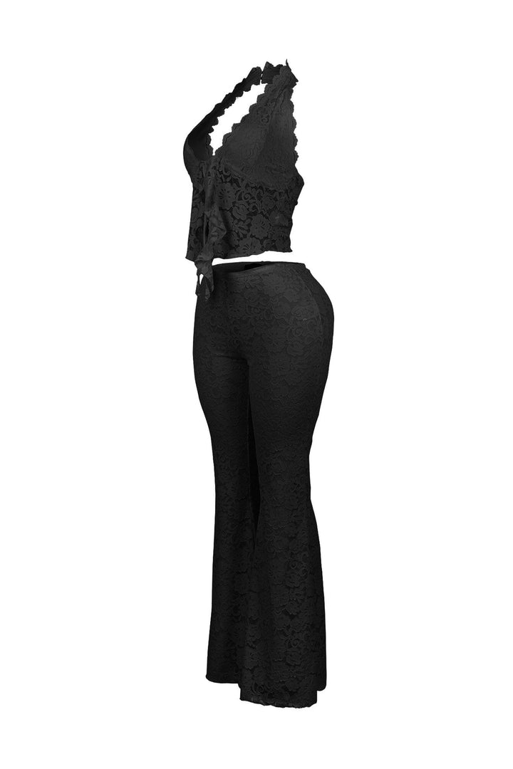 Refined Flare Duo Lace Top &amp; Pants SET