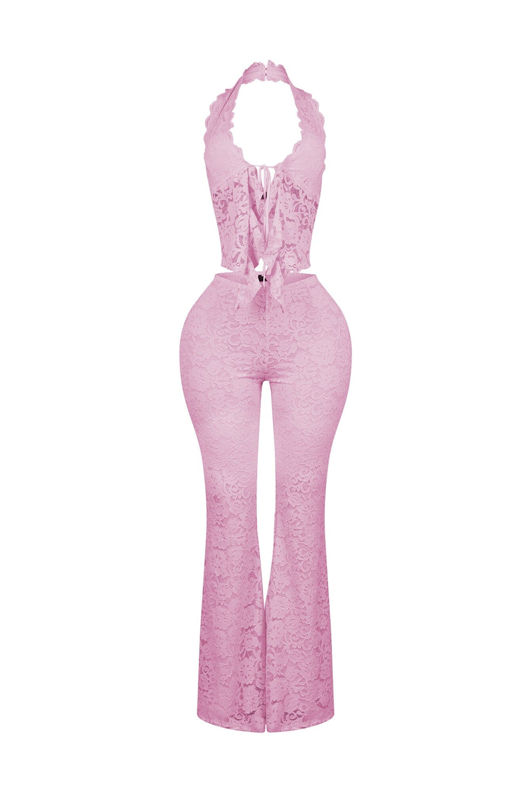 Refined Flare Duo Lace Top &amp; Pants SET