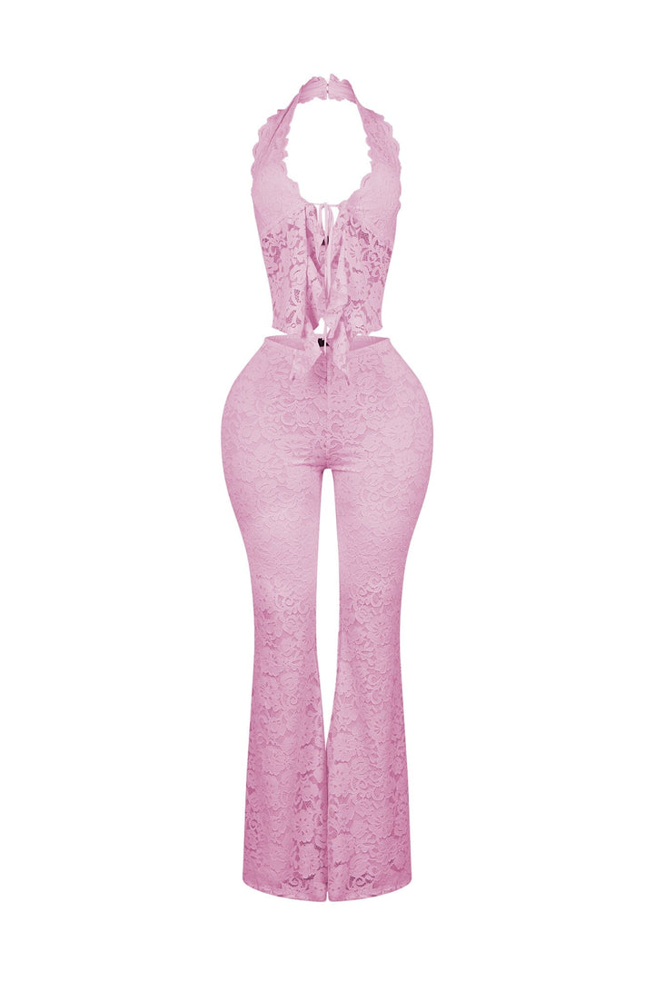 Refined Flare Duo Lace Top &amp; Pants SET