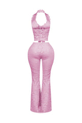 Refined Flare Duo Lace Top &amp; Pants SET