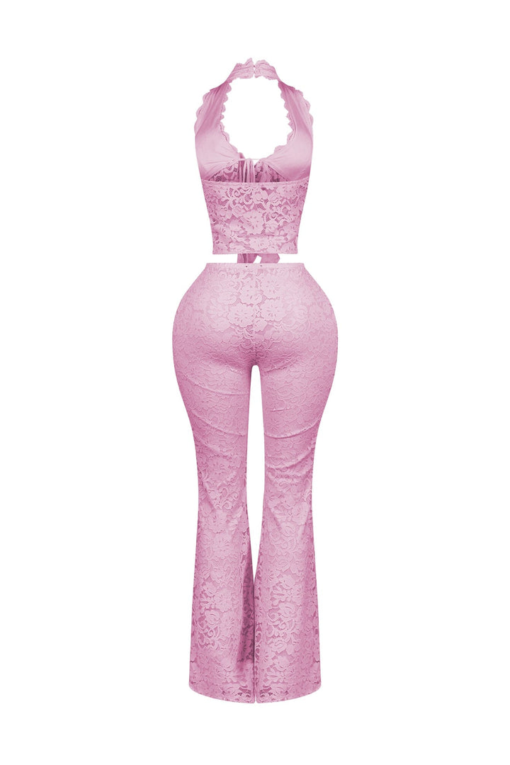 Refined Flare Duo Lace Top &amp; Pants SET