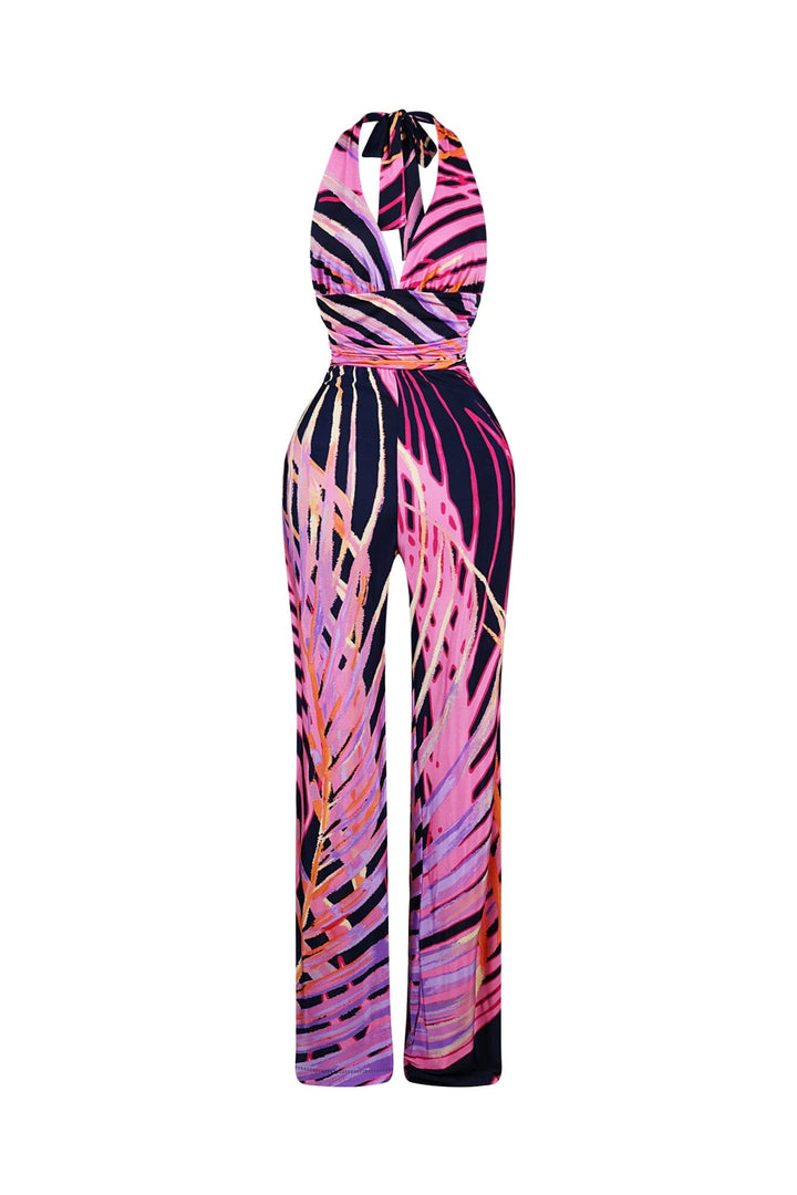 Artful Printed Halter Jumpsuit