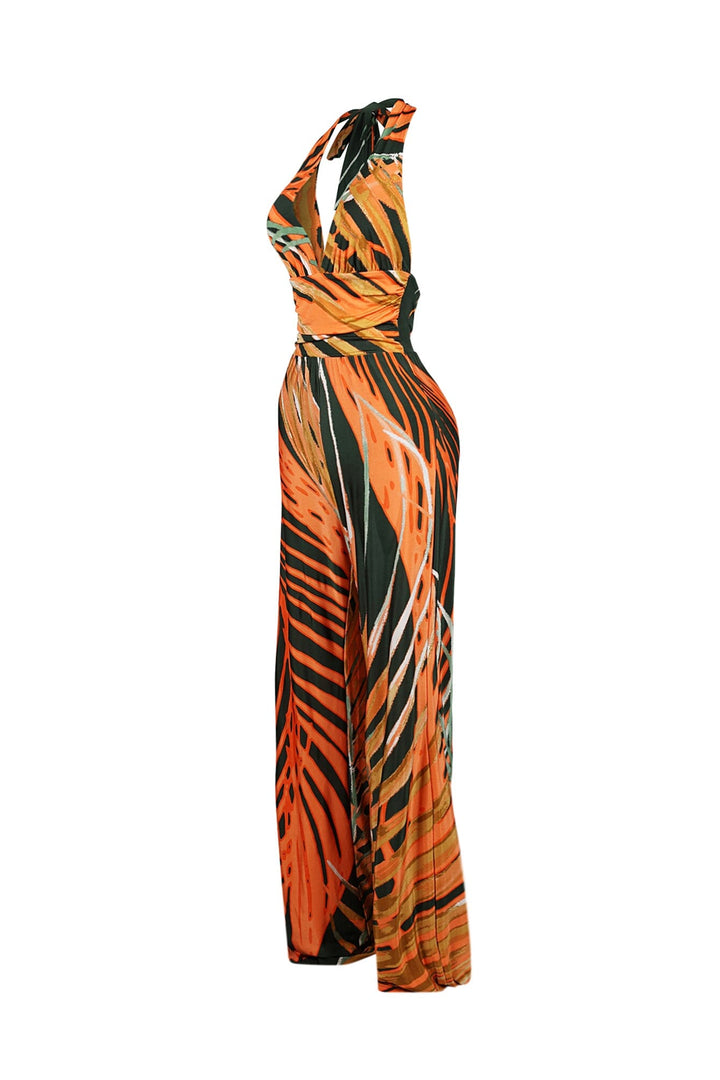 Artful Printed Halter Jumpsuit