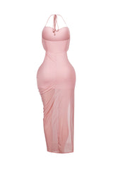 Soft Gaze Shirred Sheer Maxi Dress