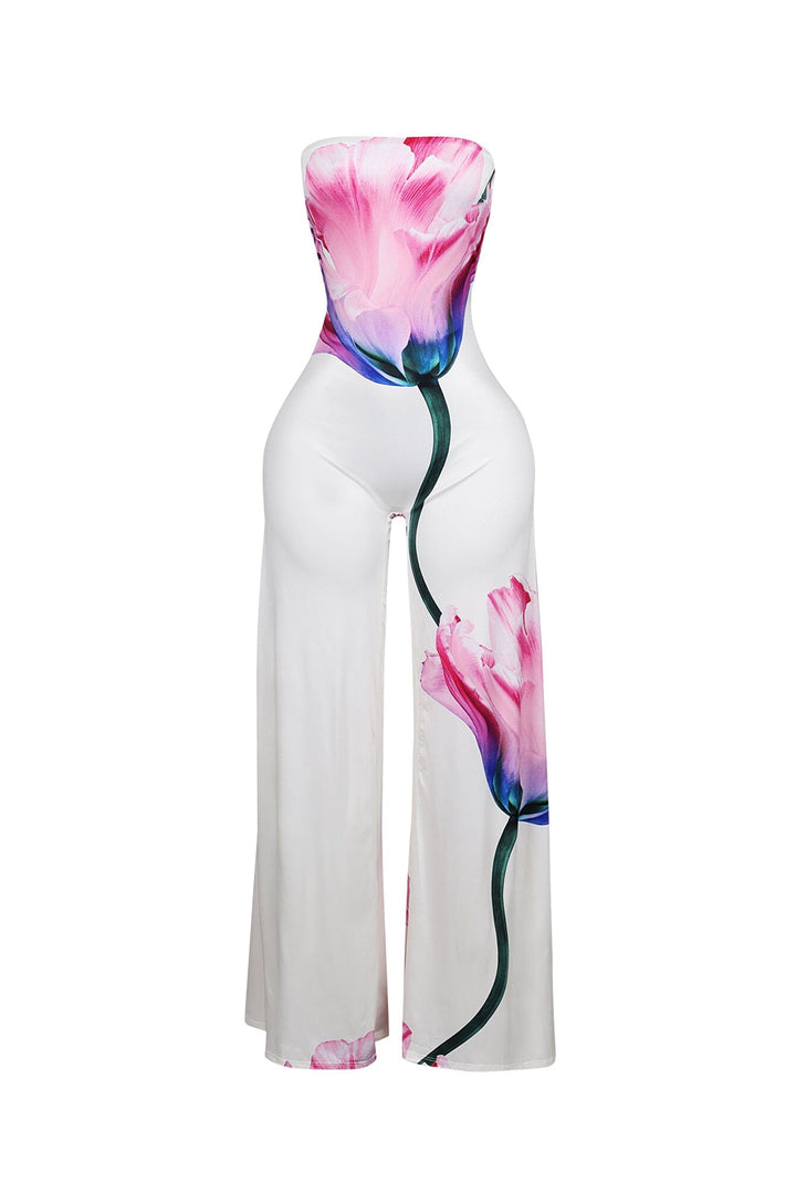 Weightless Bloom Print Tube Jumpsuit