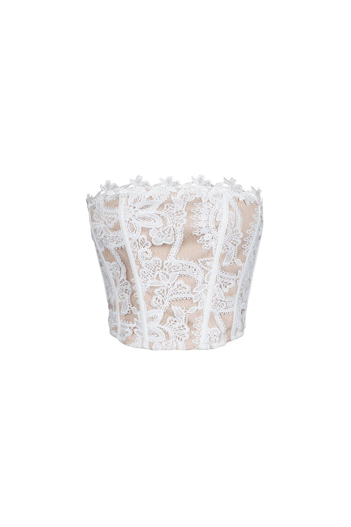 Lacebound Bloom Mesh Corset Tube Top