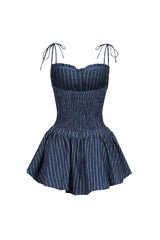 Safi Linen Smocking Bustier Mini Dress