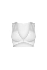 Silva Ribbed V Neck Clasp Top