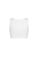 Silva Ribbed V Neck Clasp Top