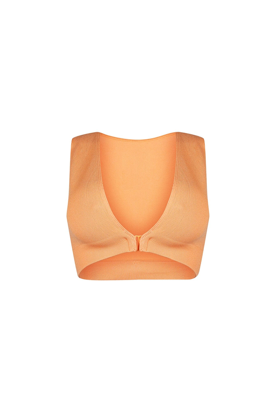 Silva Ribbed V Neck Clasp Top