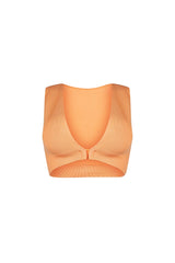 Silva Ribbed V Neck Clasp Top