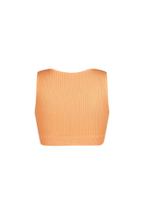 Silva Ribbed V Neck Clasp Top