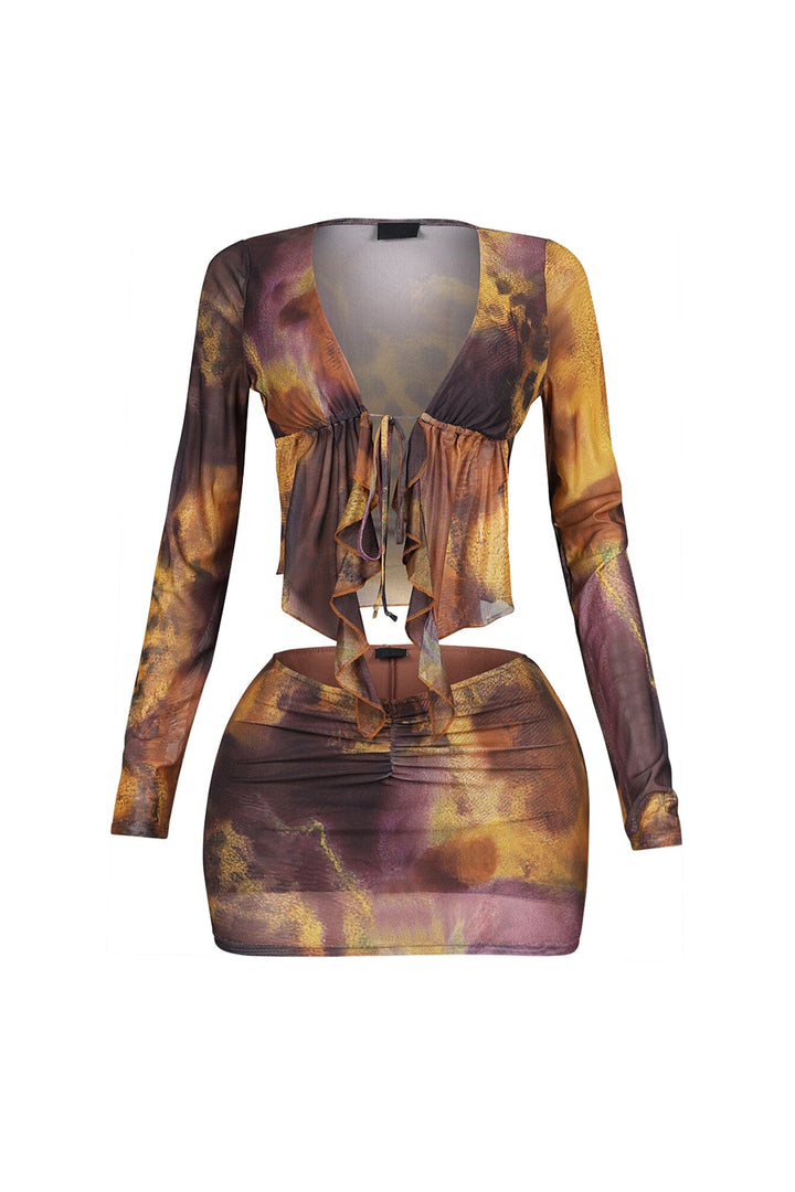 Nice Soft Mesh Ruffle Top &amp; Skirt SET