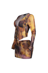 Nice Soft Mesh Ruffle Top &amp; Skirt SET