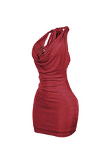Satinelle Halter Slinky Bra Top Mini Dress