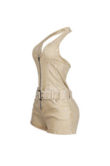 Everyday Belted Halter Utility Romper