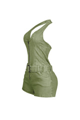 Everyday Belted Halter Utility Romper