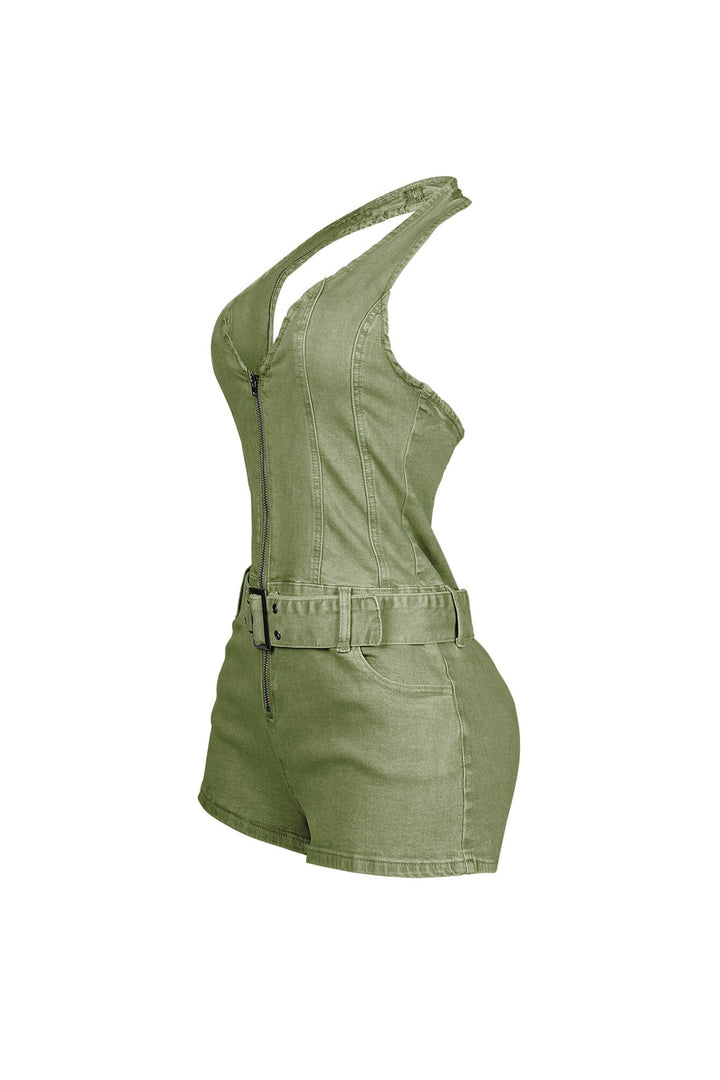 Everyday Belted Halter Utility Romper