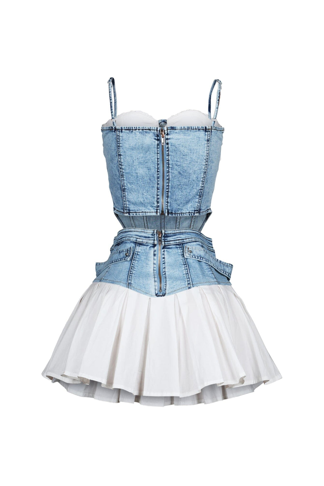 Melbourne Poplin Denim Bustier Top &amp; Skirt SET