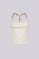 Earth Stone Strap Halter Top