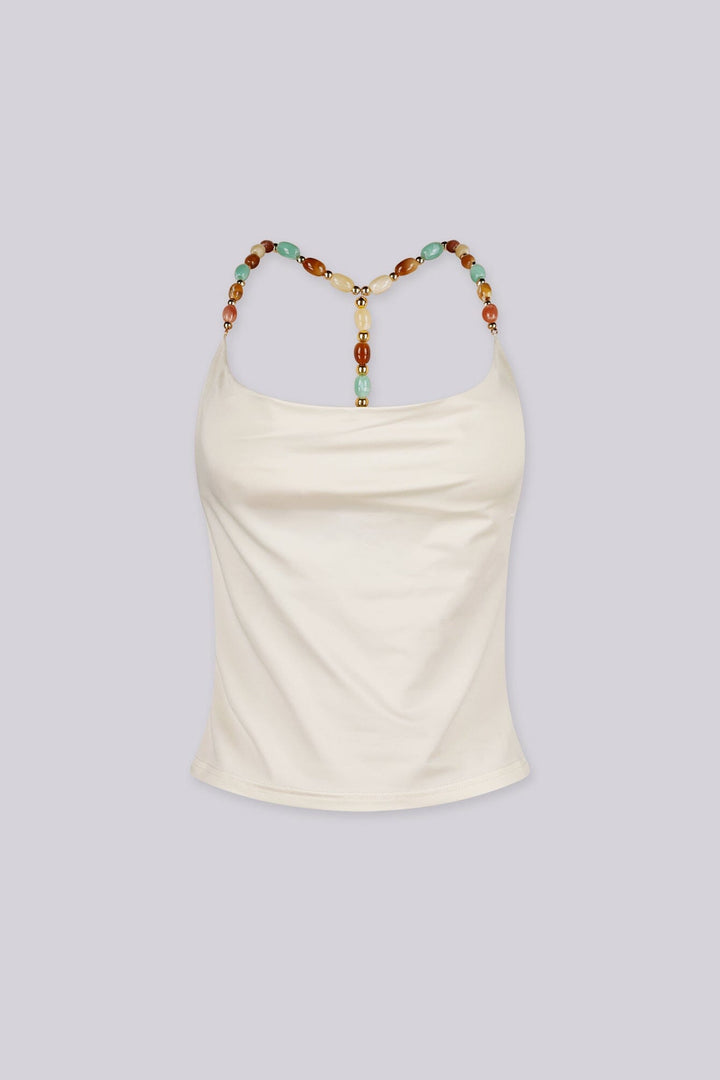 Earth Stone Strap Halter Top