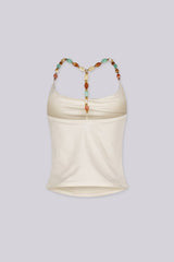 Earth Stone Strap Halter Top