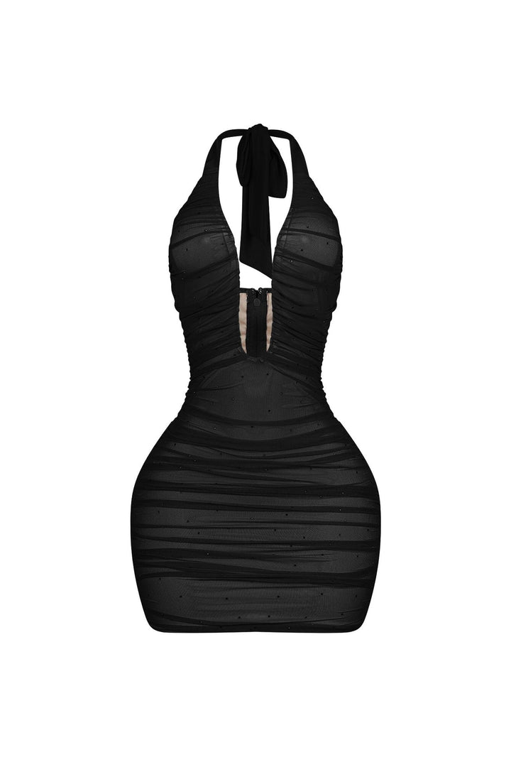 Celestia Rhinestone Bustier Mini Dress