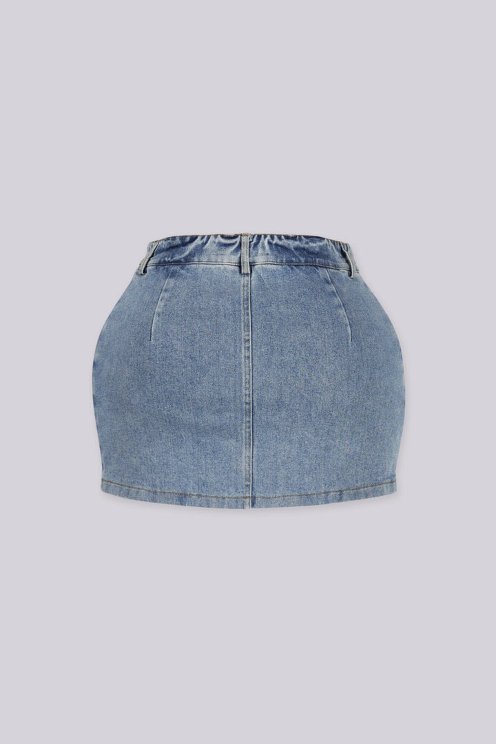Reworked Denim Mini Skort