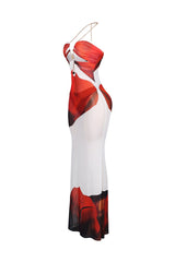 Shellis Mesh Chain Floral Maxi Dress