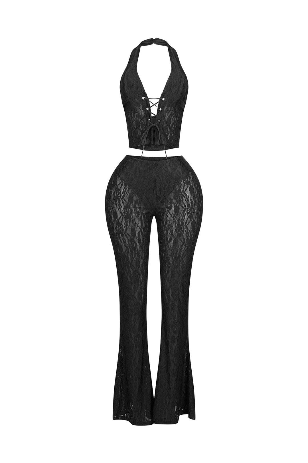 Marcelle Lace Halter Top &amp; Pants SET
