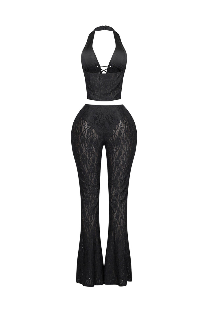 Marcelle Lace Halter Top &amp; Pants SET