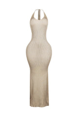Rivexa Glitter Lurex Ribbed Maxi Dress