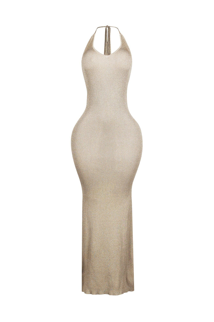 Rivexa Glitter Lurex Ribbed Maxi Dress
