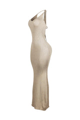 Rivexa Glitter Lurex Ribbed Maxi Dress