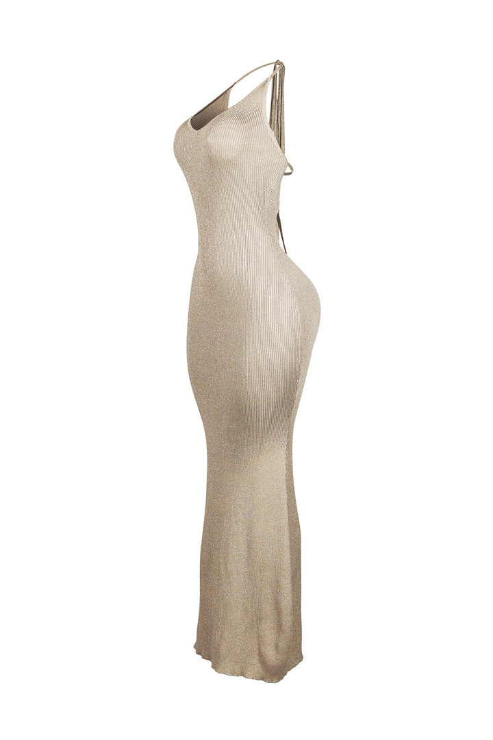 Rivexa Glitter Lurex Ribbed Maxi Dress