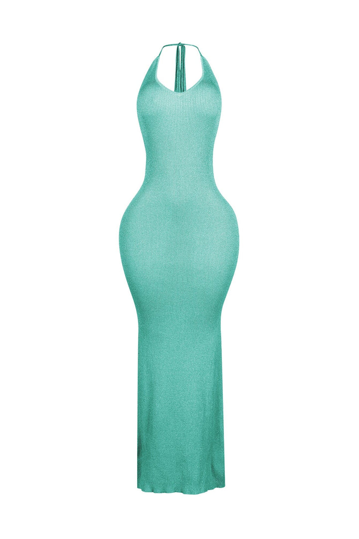 Rivexa Glitter Lurex Ribbed Maxi Dress