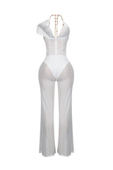 Myllure Mesh Chain Halter Jumpsuit