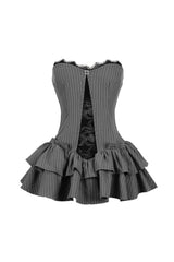 Cecily Pin Stripe Tube Lace Mini Dress