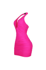 Theodora Sculpted Halter Mini Dress