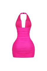 Theodora Sculpted Halter Mini Dress