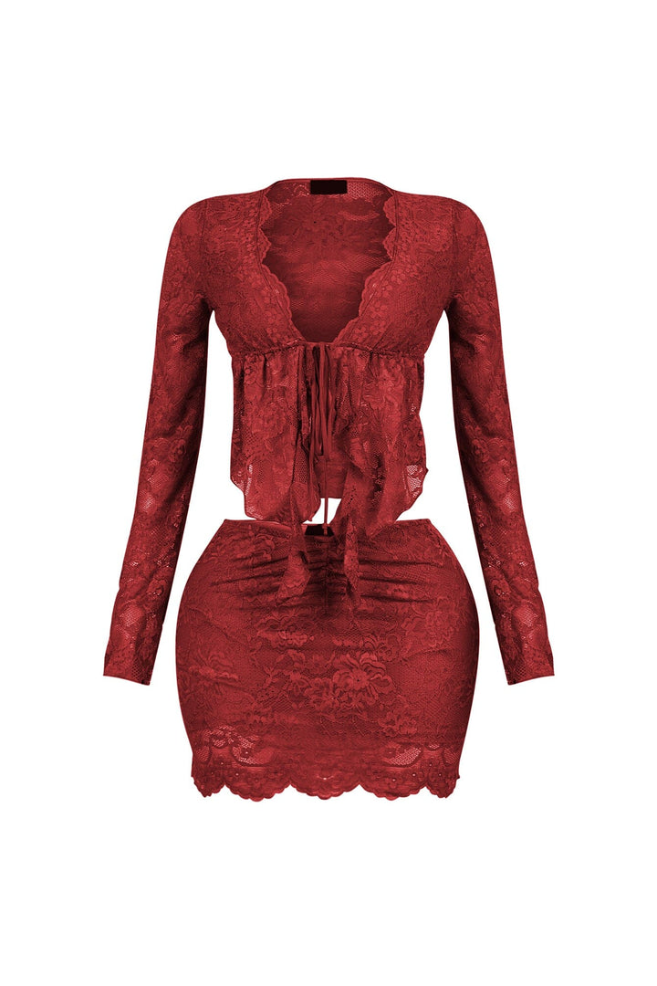 Elarose Lace Top &amp; Skirt SET