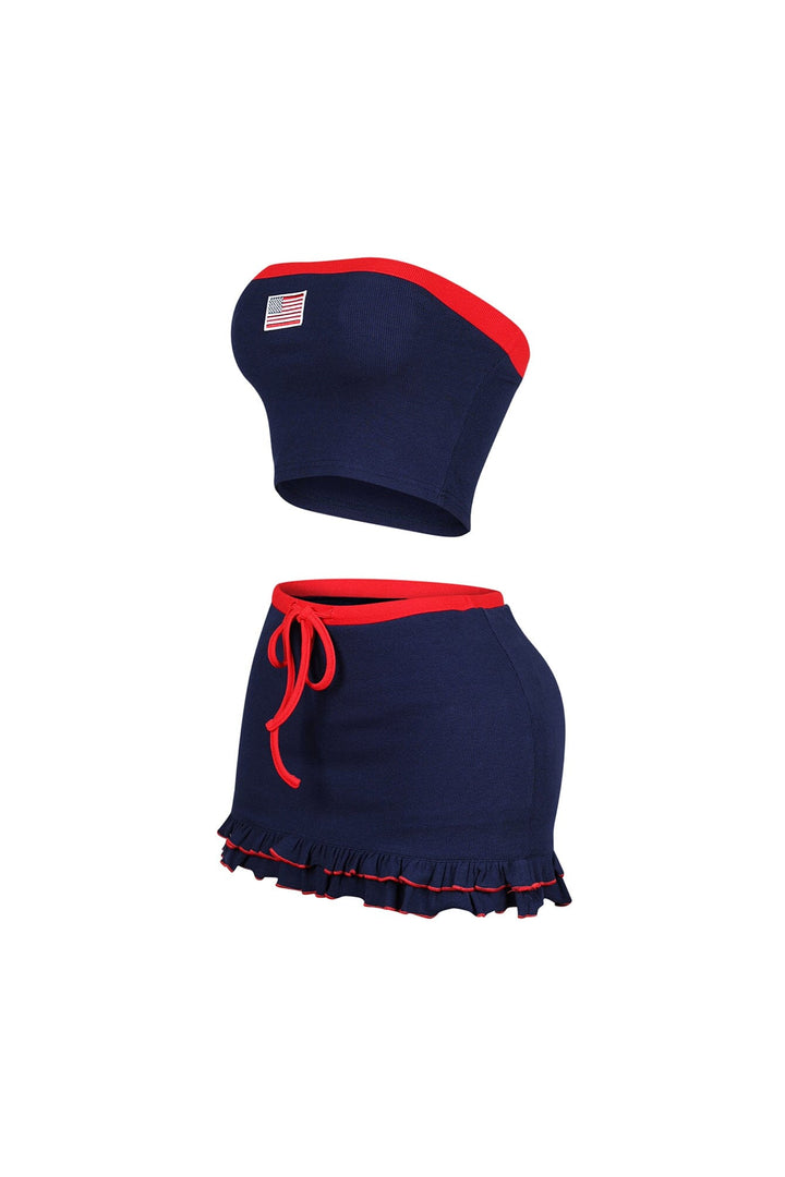 Firework Babe USA Flag Tube Top &amp; Skirt SET