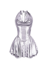 Lilybeth Foil Flare Mini Dress